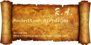 Rechnitzer Alfréda névjegykártya